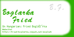 boglarka fried business card